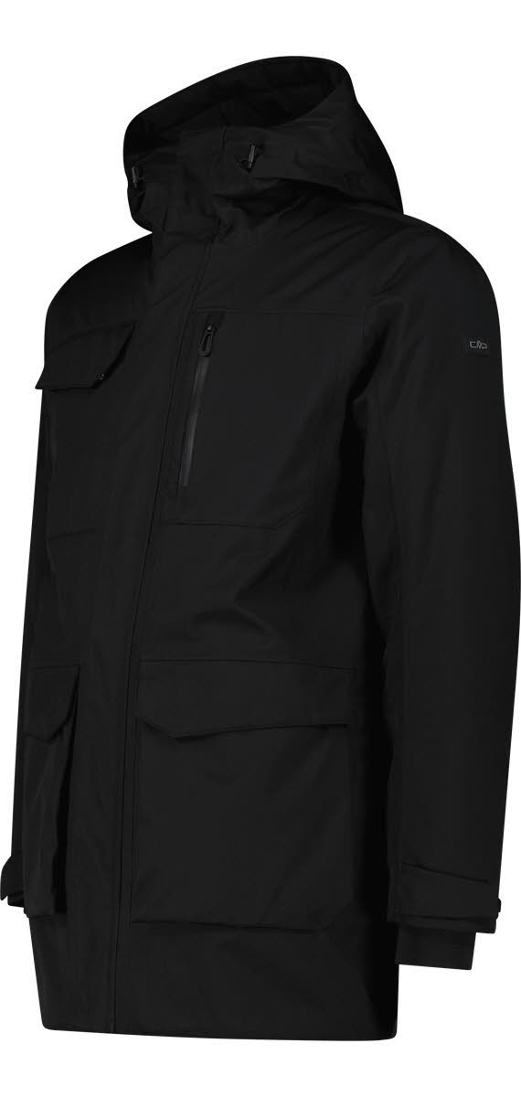 CAMPAGNOLO MAN PARKA ZIP HOOD Freizeitmäntel Herren Winterjacke nero