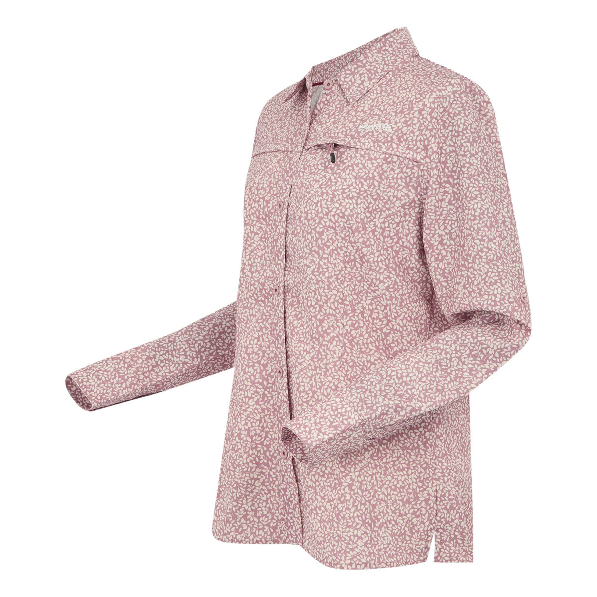 REGATTA Travel Packaway Langarmshirt Hemd Damen rot weiß