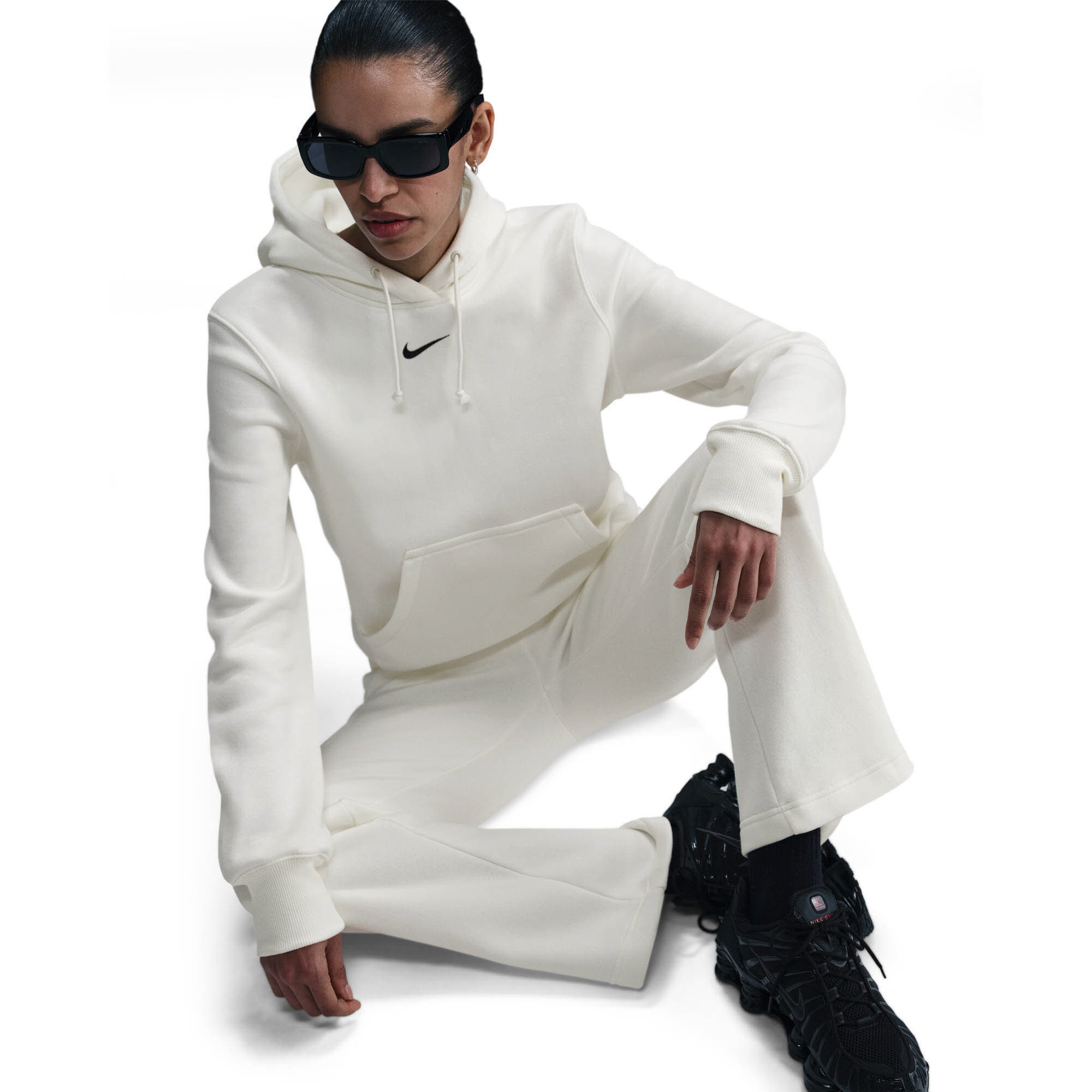 Nike Sportswear Phoenix Fleece Damen Hoodie Kapuzenpullover weiß