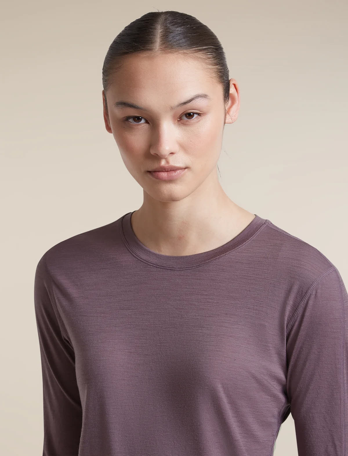 Icebreaker Mer 150 Ace LS Tee Damen Langarmshirt grey / plum