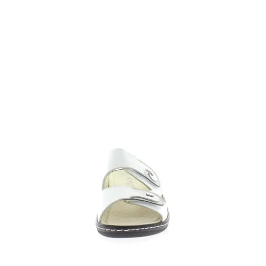 Longo Pantoletten Damen Modeschuh Bequemschuh weiß