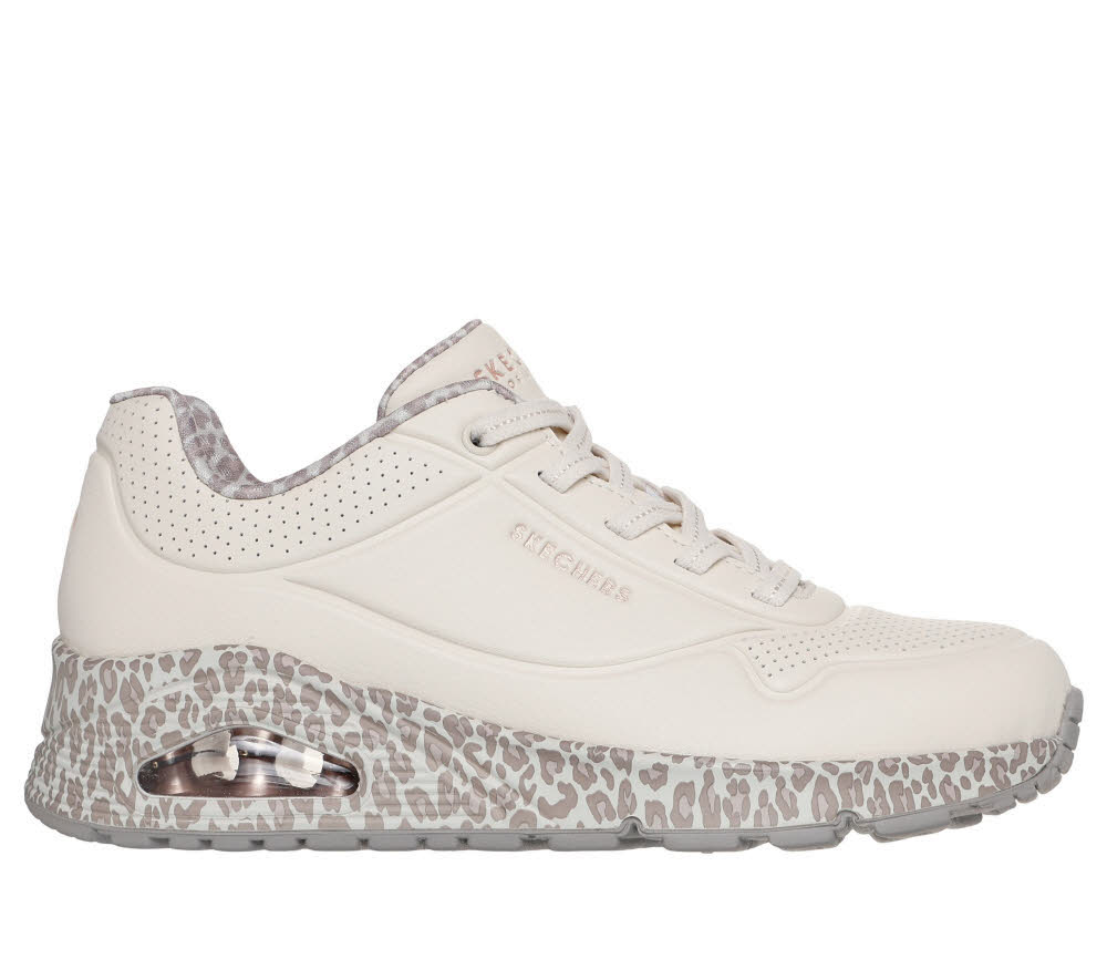 Skechers UNO - SAFARI TIME Damen Sneaker weiß leoprint