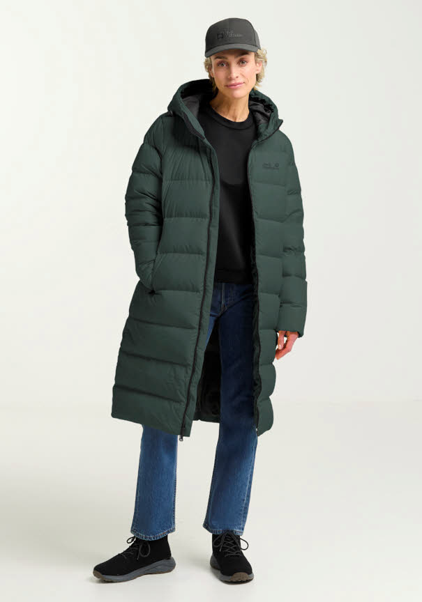 Jack Wolfskin FROZEN PALACE COA RDS Damen Daunenmantel grün
