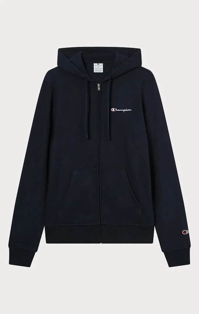 Champion Full Zip Hoodie Sweatshirt Herren Weste Kapuzenjacke dunkelblau