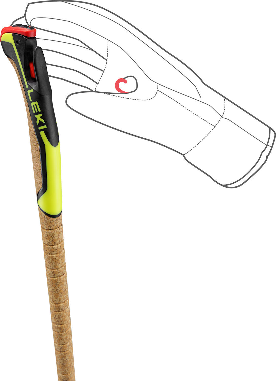 Leki Mezza Vario TR Unisex Skitouren Stöcke verstellbar Vario grau/gelb