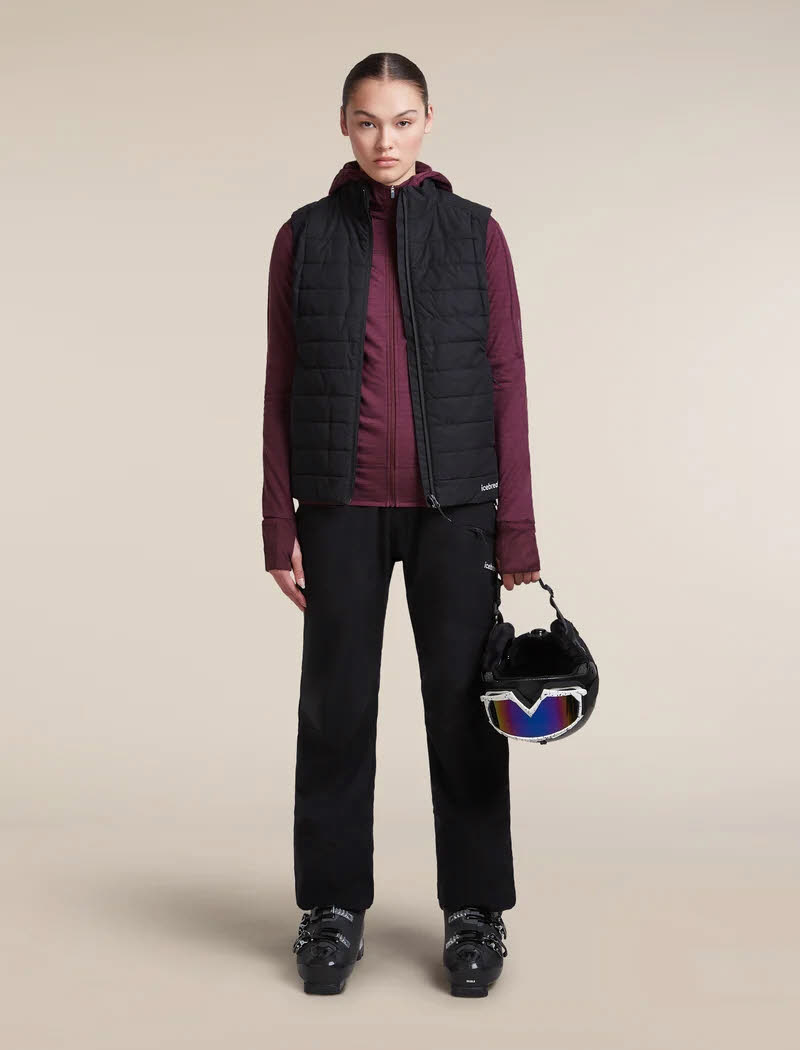 ICEBREAKER DA MER 300 REALFLEECE DESC LS ZIP HOODY Damen Skirolli rot