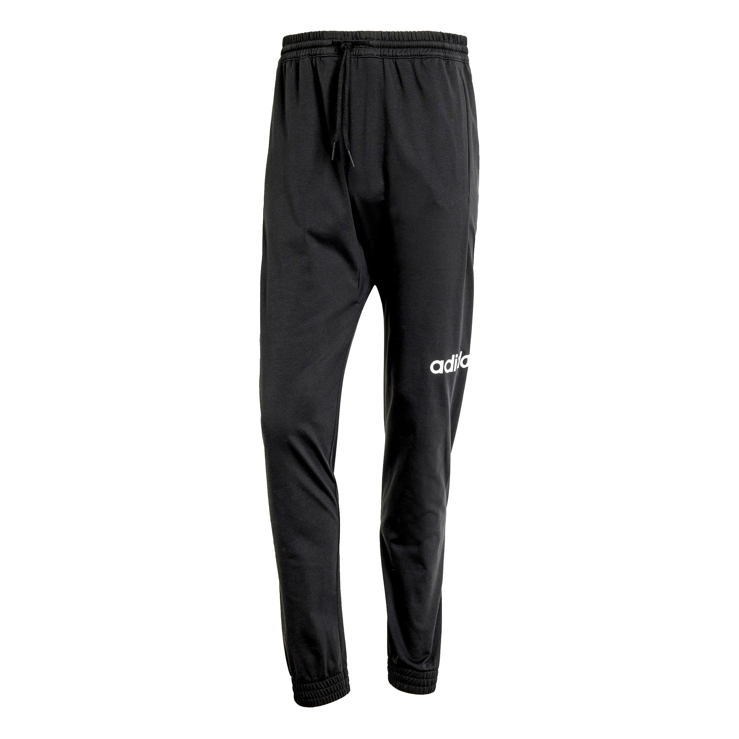 adidas Essentials Linear Single Jersey Hose Jogginghose Herren schwarz