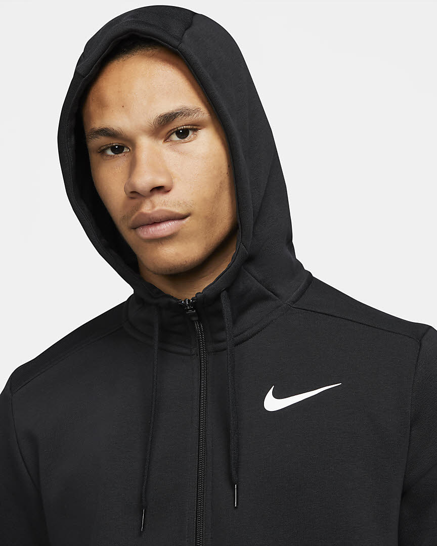 NIKE DRI-FIT MEN'S FULL-ZIP Herren Kapuzenjacke Sweatjacke schwarz NEU
