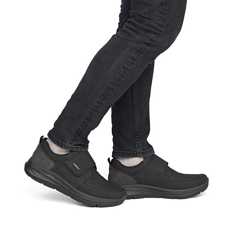 Rieker Slipper Kletter Freizeitschuh Herren schwarz
