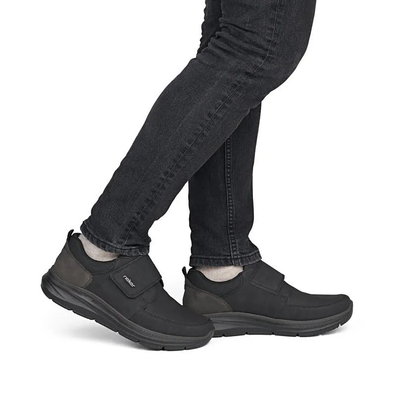 Rieker Slipper Kletter Freizeitschuh Herren schwarz