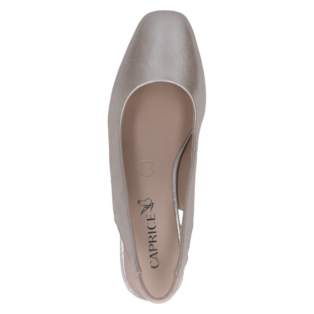 Caprice Damen Sling Pumps Absatzschuhe crème beige metallic