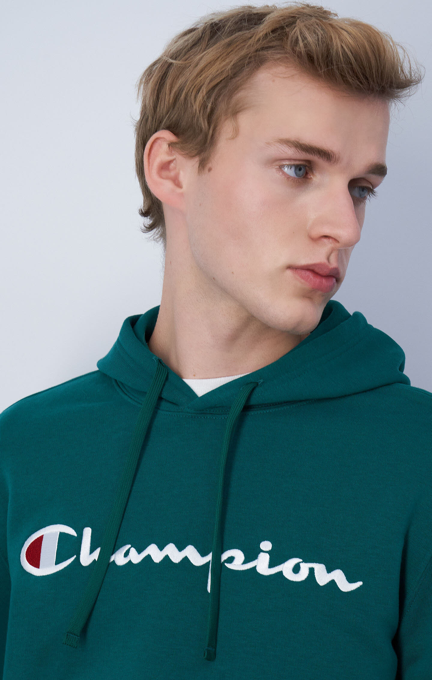 Champion Icons Herren Kapuzenpullover mit großem Sticklogo grün