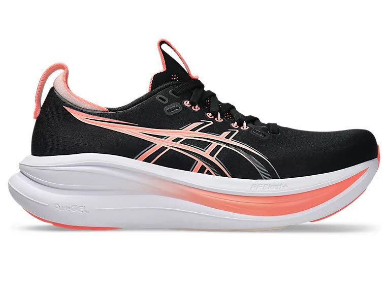 ASICS GEL-NIMBUS 28 Damen Laufschuh black/pearl pink – Komfort für lange Läufe