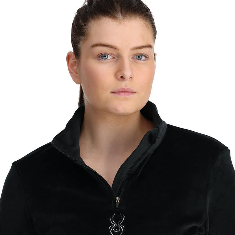 Spyder SHIMMER BUG 1/2 ZIP Damen Skirolli Funktionsshirt schwarz