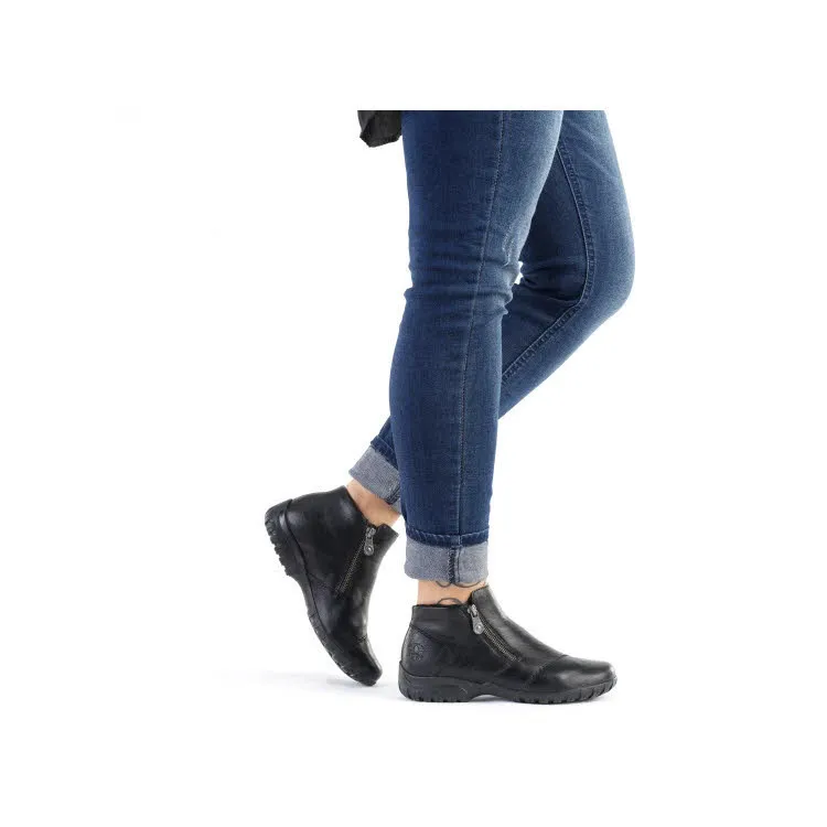 Rieker HWK Damen Stiefeletten Slipper gefüttert schwarz NEU