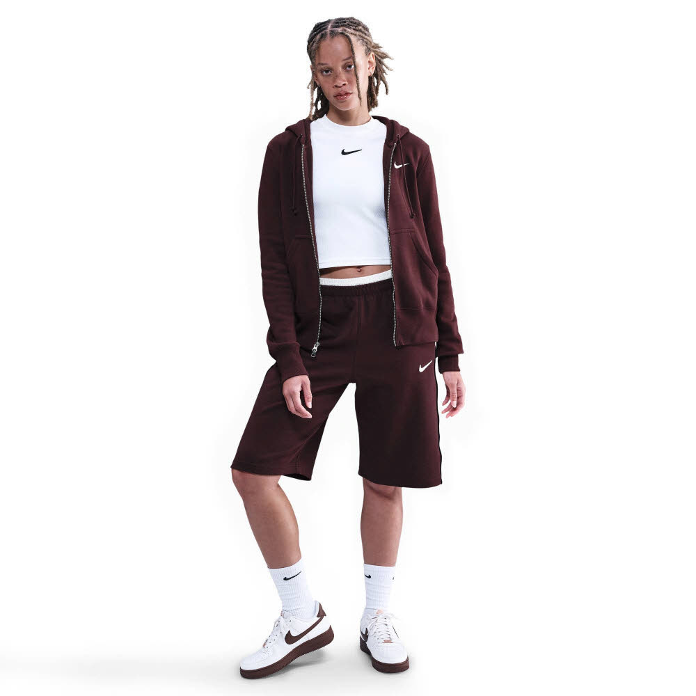 Nike Sportswear Phoenix Fleece Damen Trainingsjacke Sportweste rot