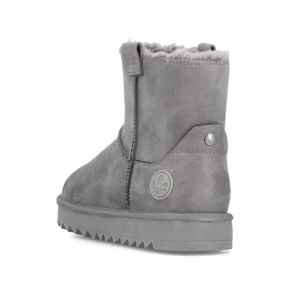 Rieker Kurzstiefel Damen Freizeitstiefel gefüttert grau