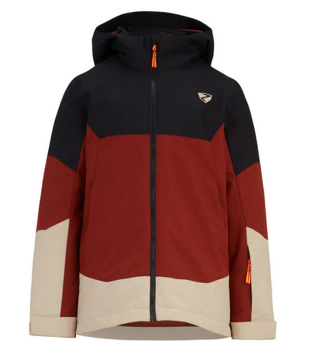 Ziener AMIGO JUN Skijacke Snowboardjacke Kinder Jungen rot beige schwarz