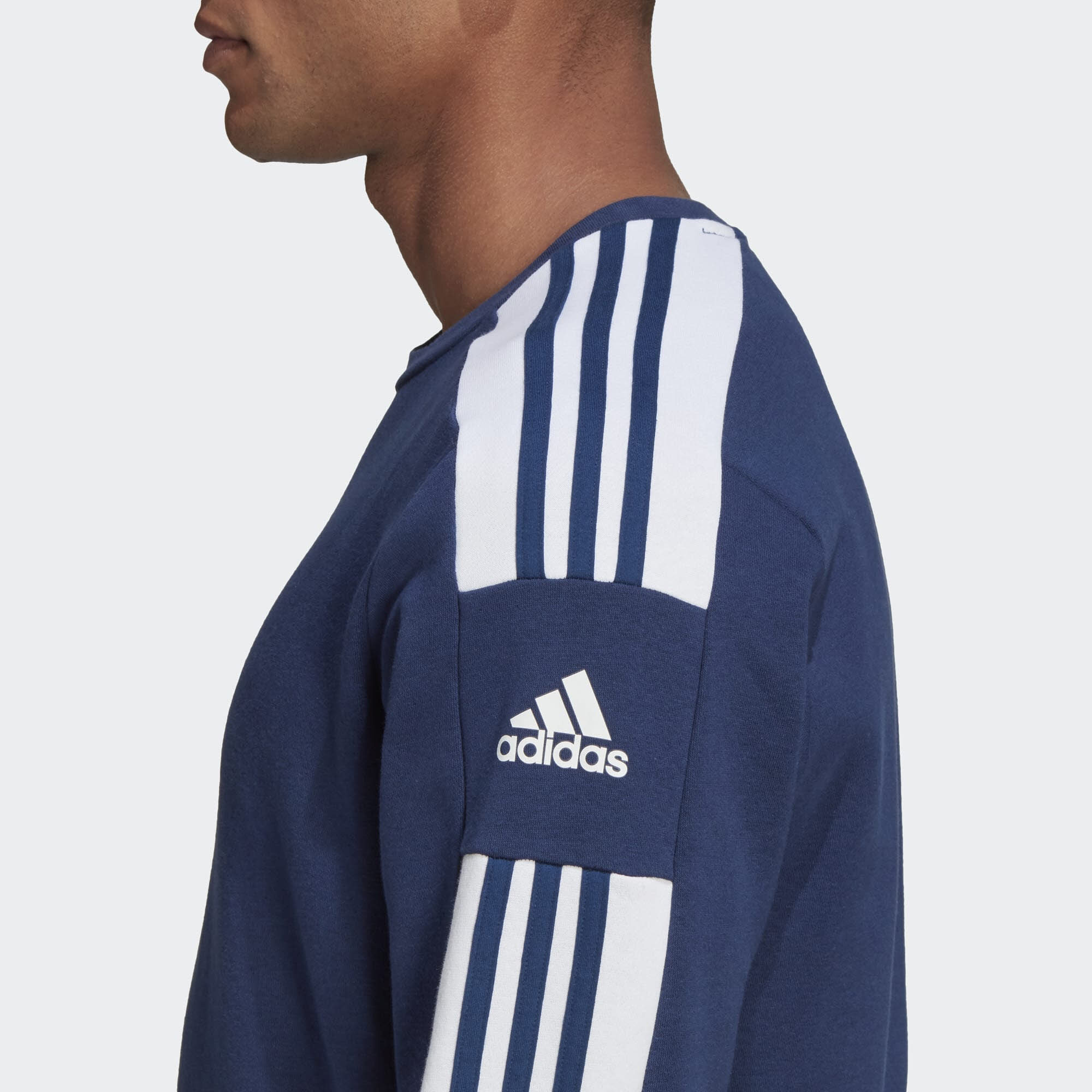 adidas HE SQ21 SW TOP Herren Sweatshirt 3-Streifen Langarm Sport Freizeit blau NEU