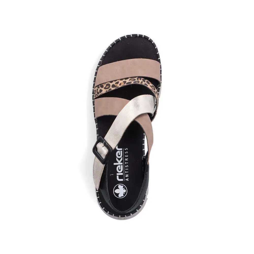 Rieker FSK Damen Sandalen Sandaletten beige