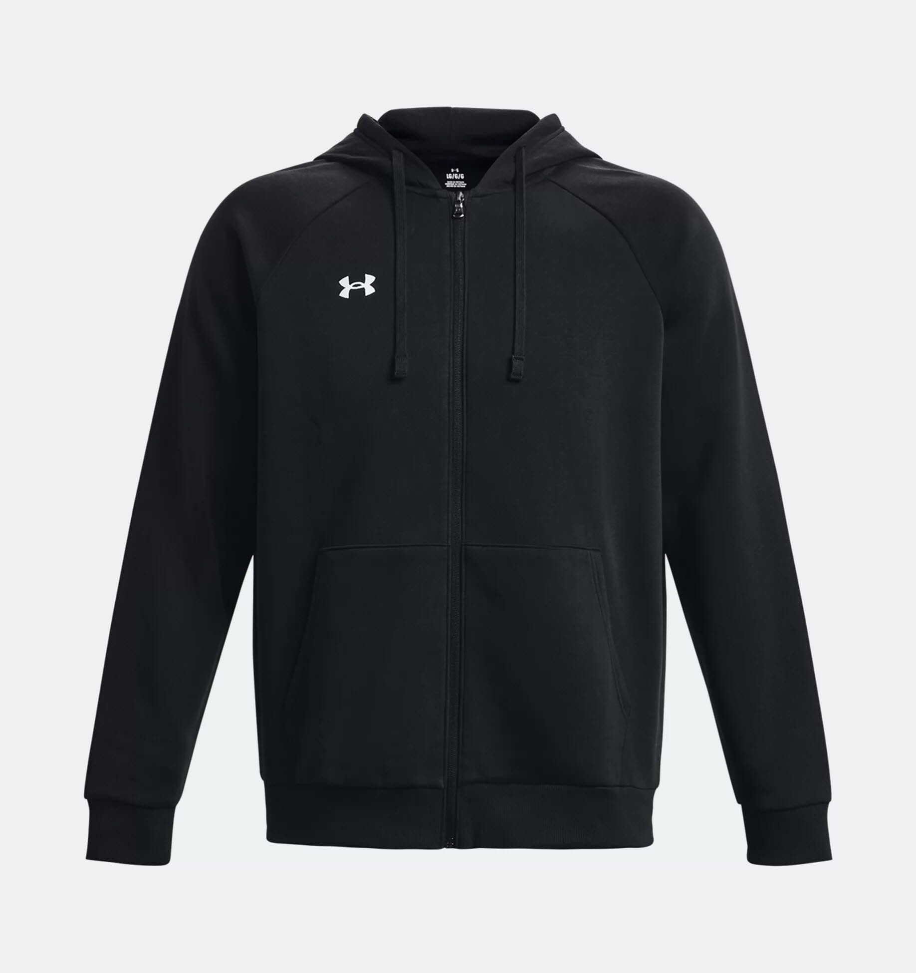Under Armour Rival Fleece FZ Hoodie Herren Kapuzenjacke Trainingsweste schwarz NEU