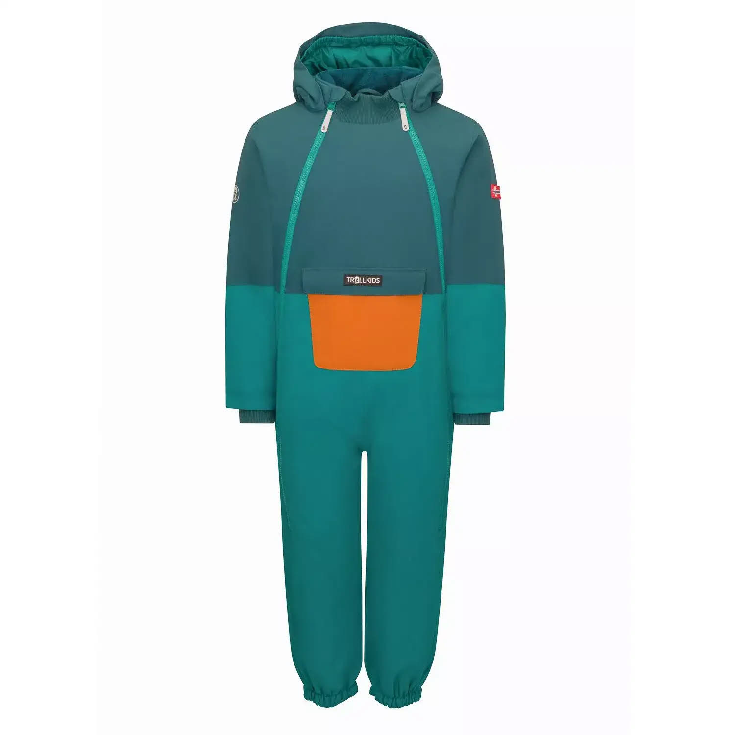 Trollkids Narvik Snowsuit Kinder Schneeanzug Overall mit Kapuze wasserdicht türkis