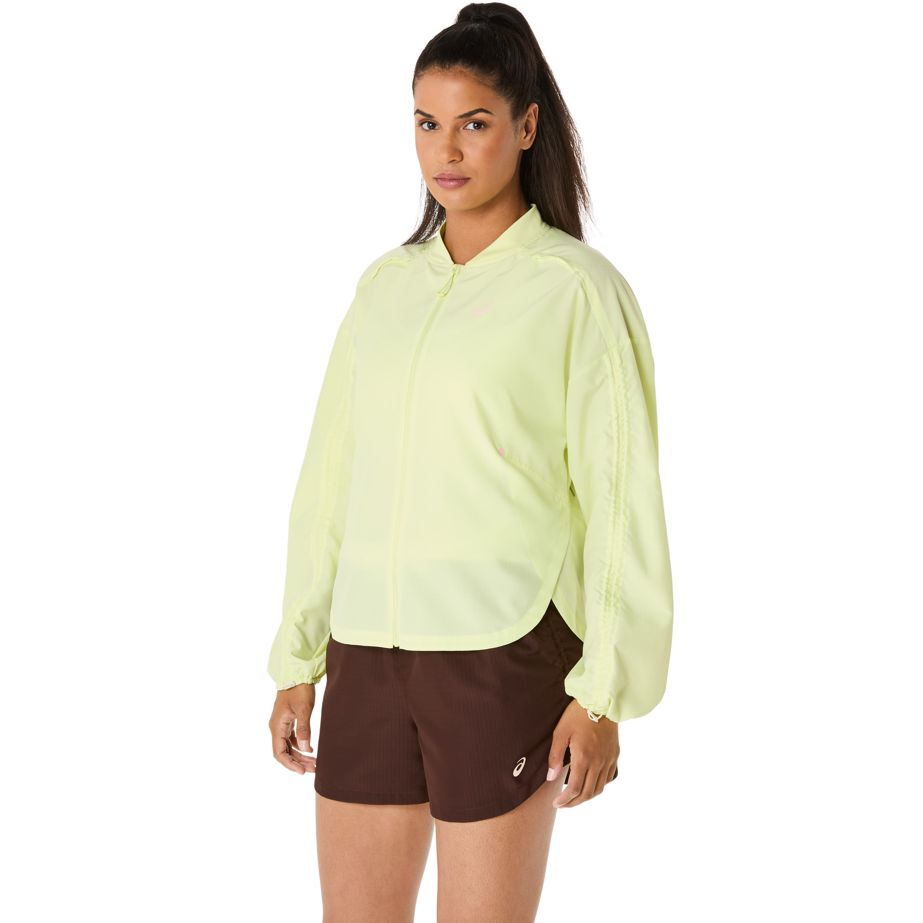 ASICS NAGINO RUN ADJUSTABLE JACKET Laufjacke Damen hellgrün gelb