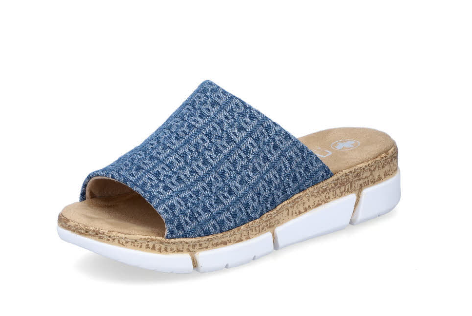 Rieker Damen Sandalen Pantoletten blau