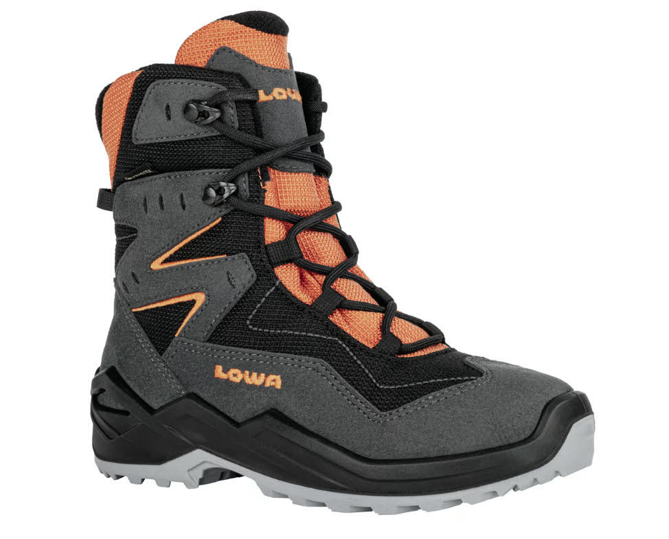 Lowa LINO GTX Winterstiefel High Kinder dunkelgrau orange