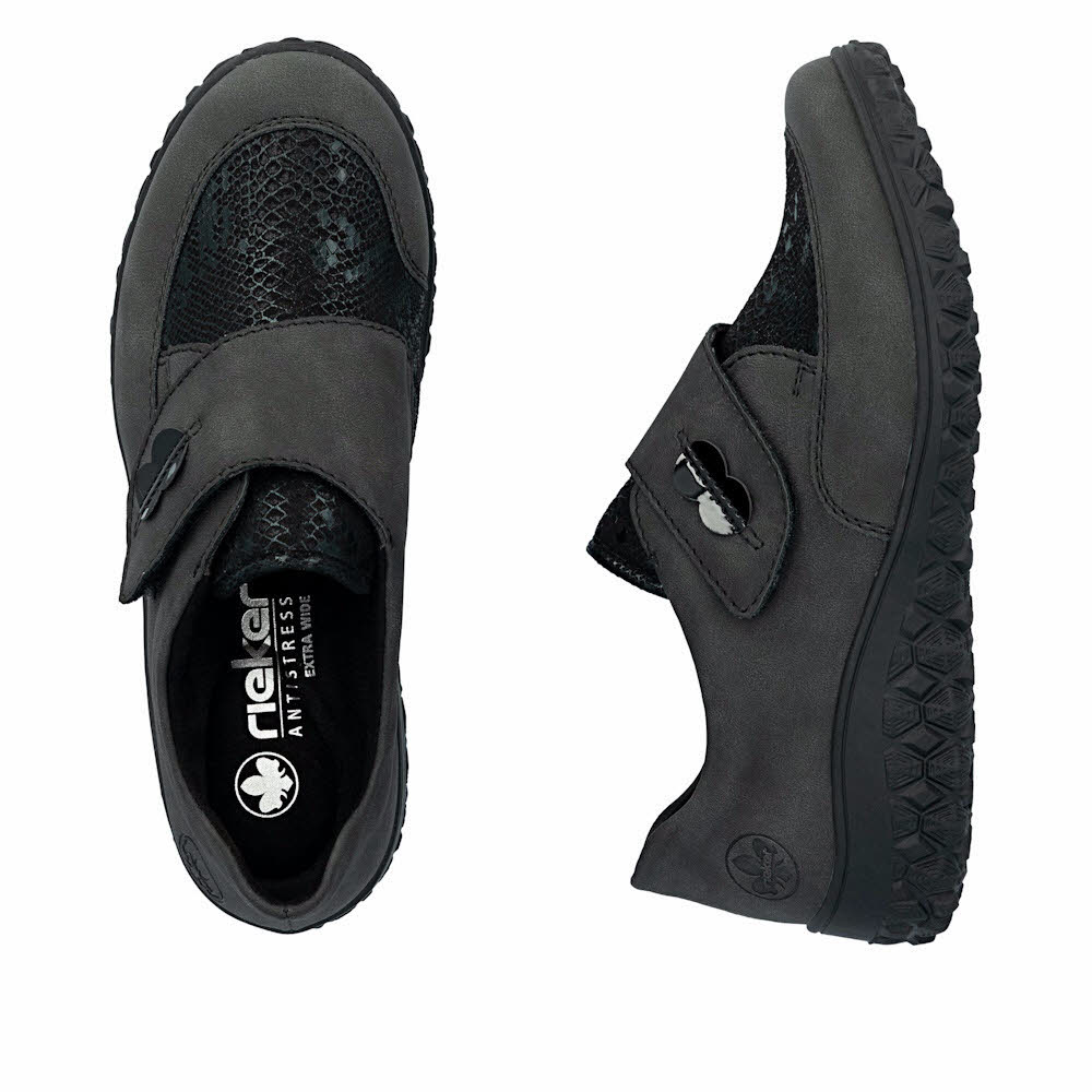 Rieker HWK Damen Halbschuhe Slipper grau