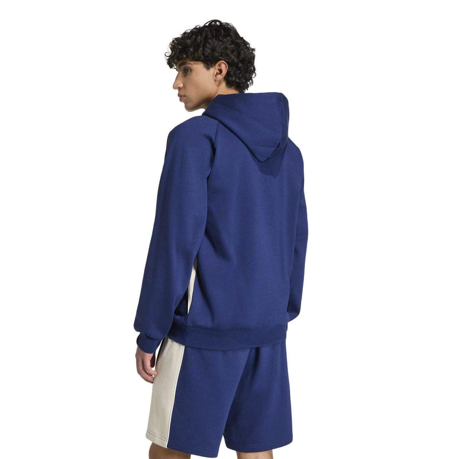 adidas Seasonal Essentials Colorblock Fleece Hooded Herren Hoodie Kapuzenpullover blau