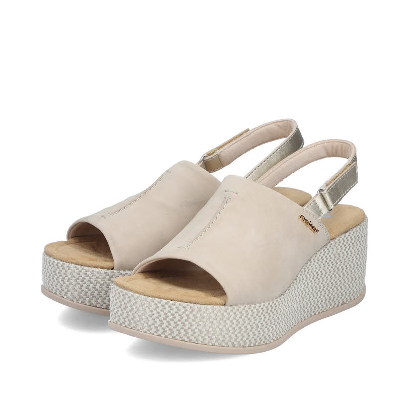 Rieker Damen Sandalen Sandaletten beige