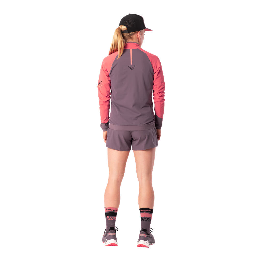 Dynafit Alpine Longsleeve Half Zip Tee Damen Longsleeve Laufshirt rosa