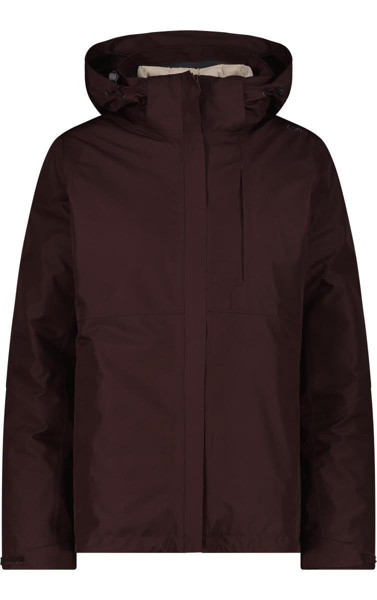 CMP WOMAN JACKET ZIP HOOD DETACHBLE INN.JACKET Funktionsjacke Damen black berry