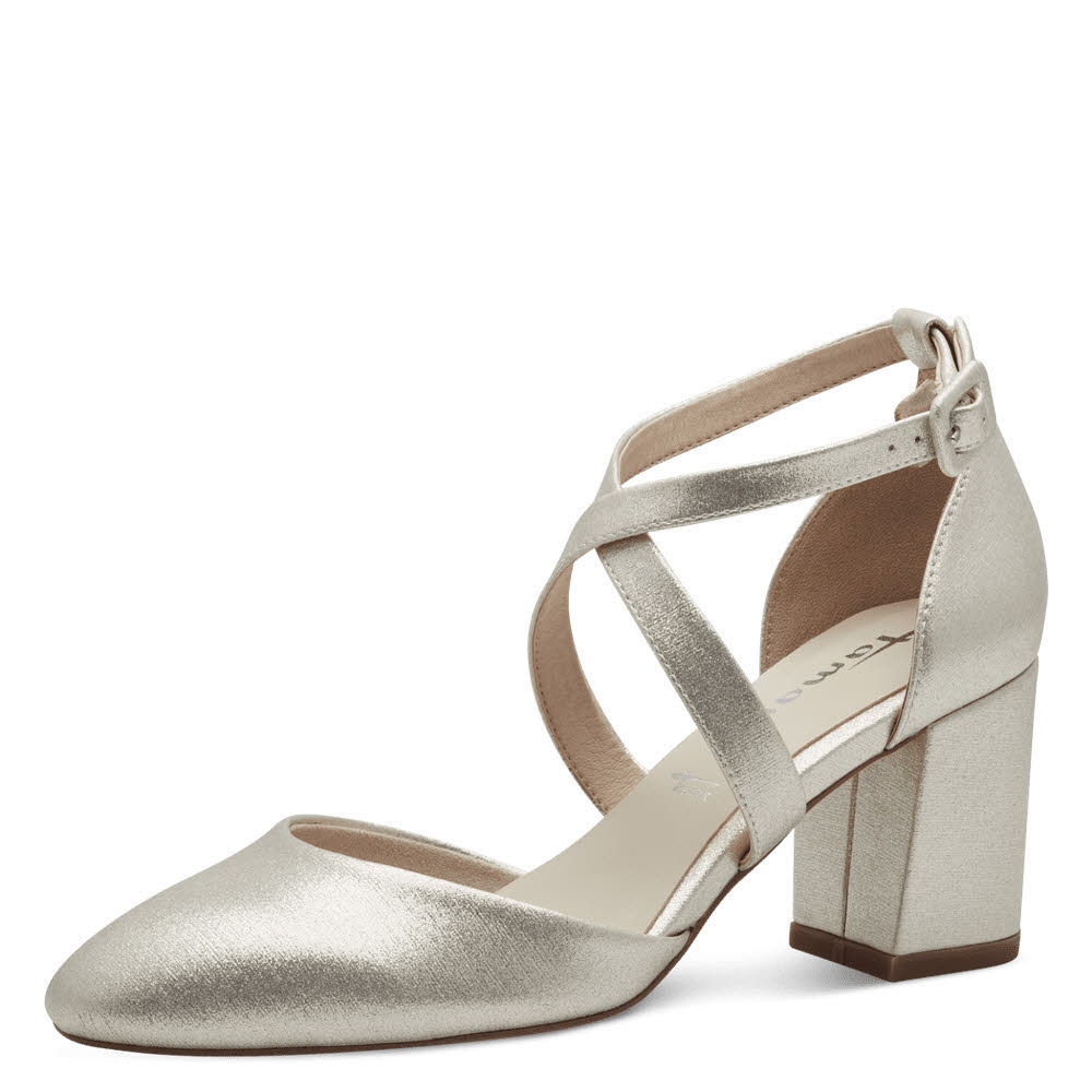 Tamaris Damen Pumps Spangenpumps High Heel silber