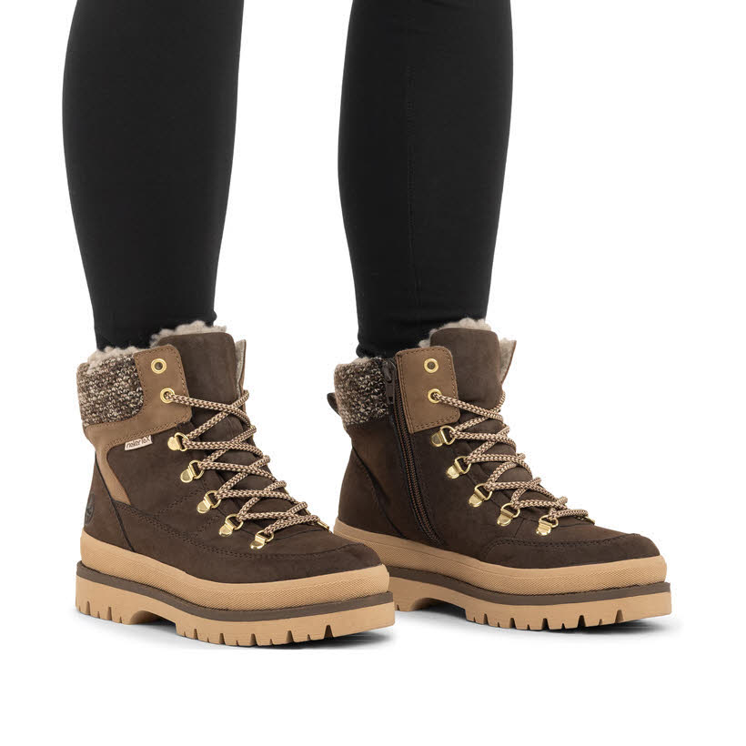 Rieker Damen Stiefelette Schnürstiefel Kurzstiefel braun