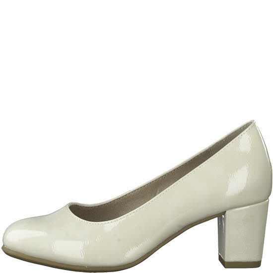 Jana Pumps Creme Patent High-Heel Business Damen beige NEU