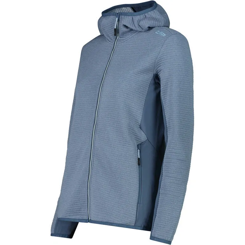 CMP JACKET FIX HOOD Damen Hybridjacke Fleecejacke space mel.