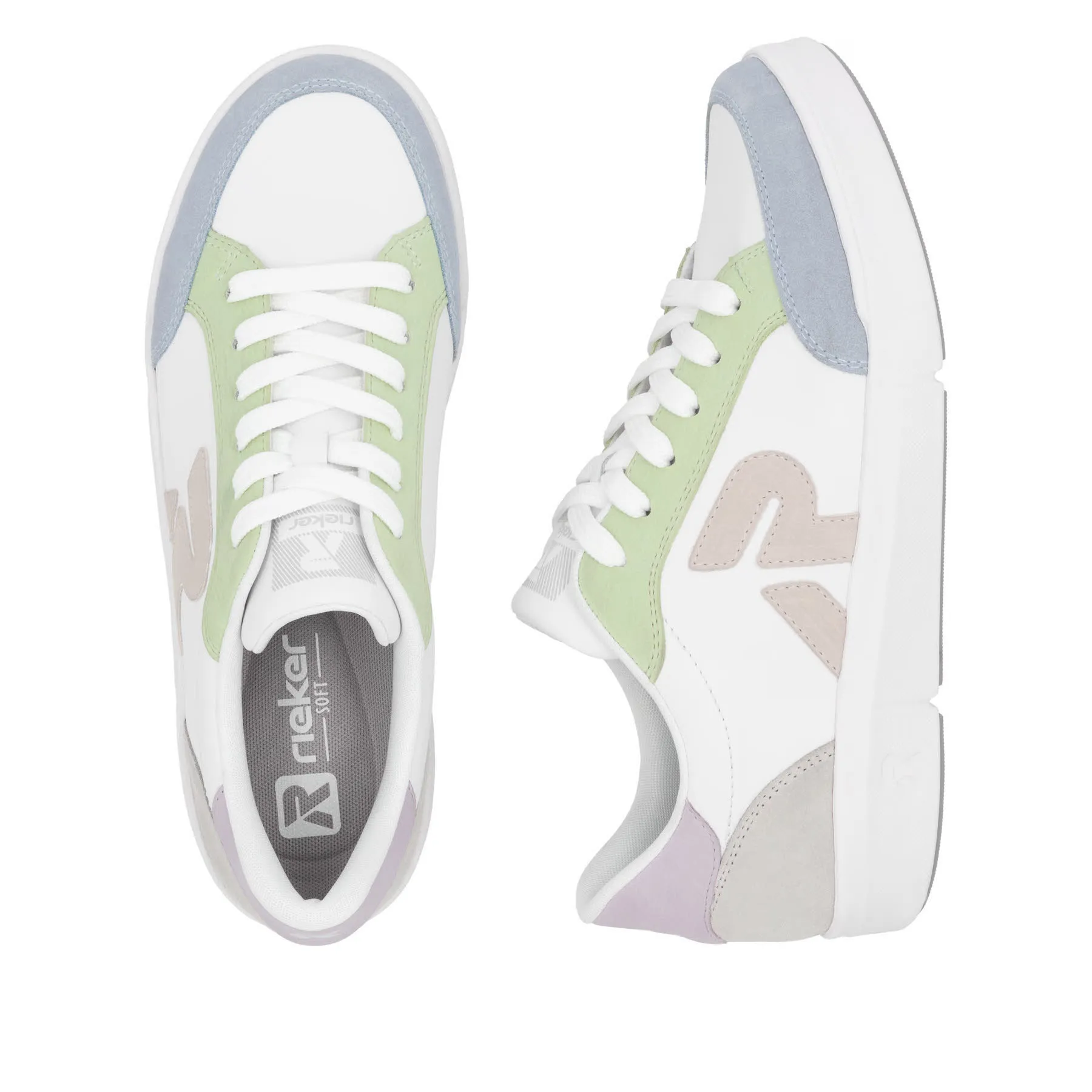 Rieker Damen Halbschuhe Sneaker weiß bunt