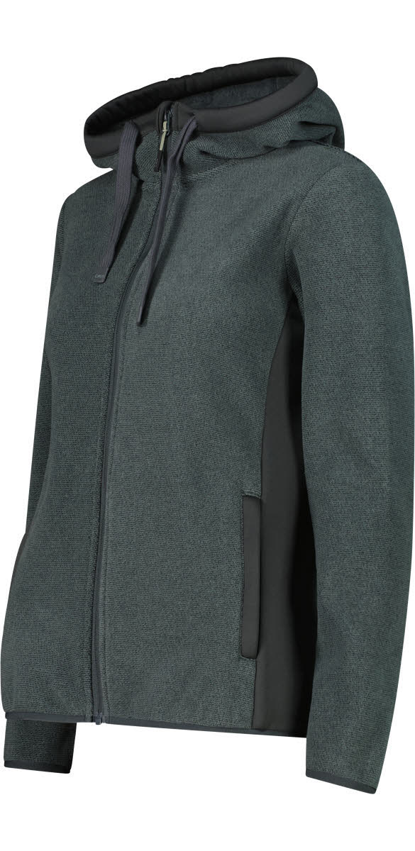 CMP WOMAN JACKET FIX HOOD Damen Kapuzenjacke Midlayer jungle