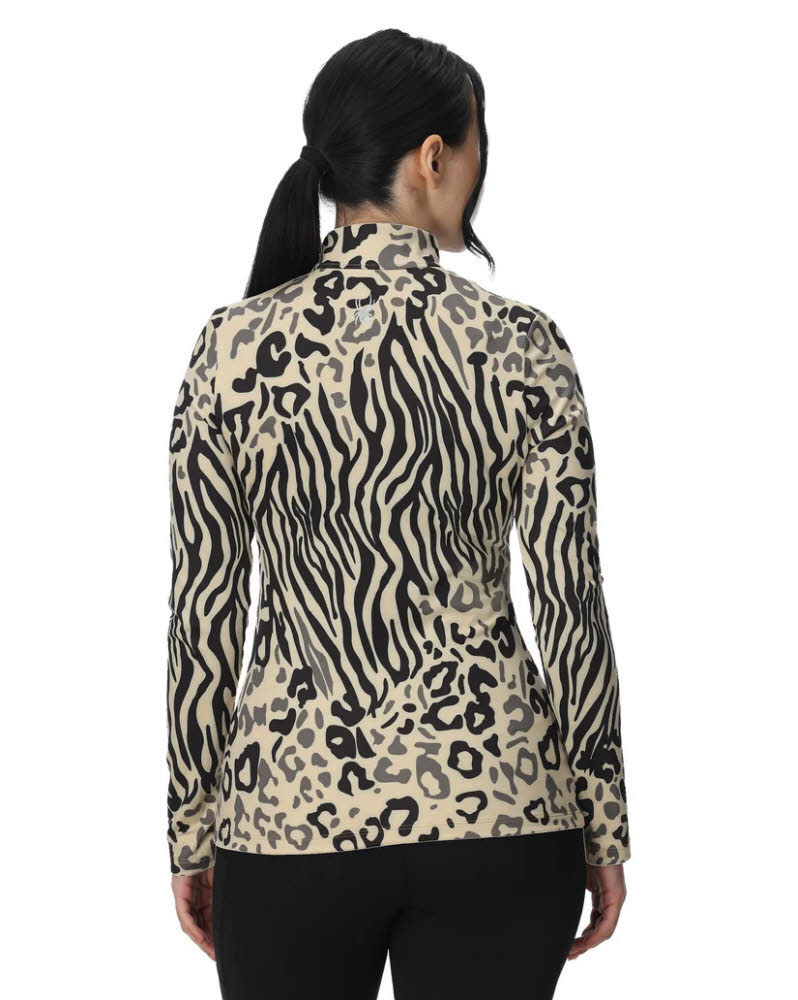 Spyder VIVID 1/2 ZIP Damen Skirolli Funktionsshirt animal print