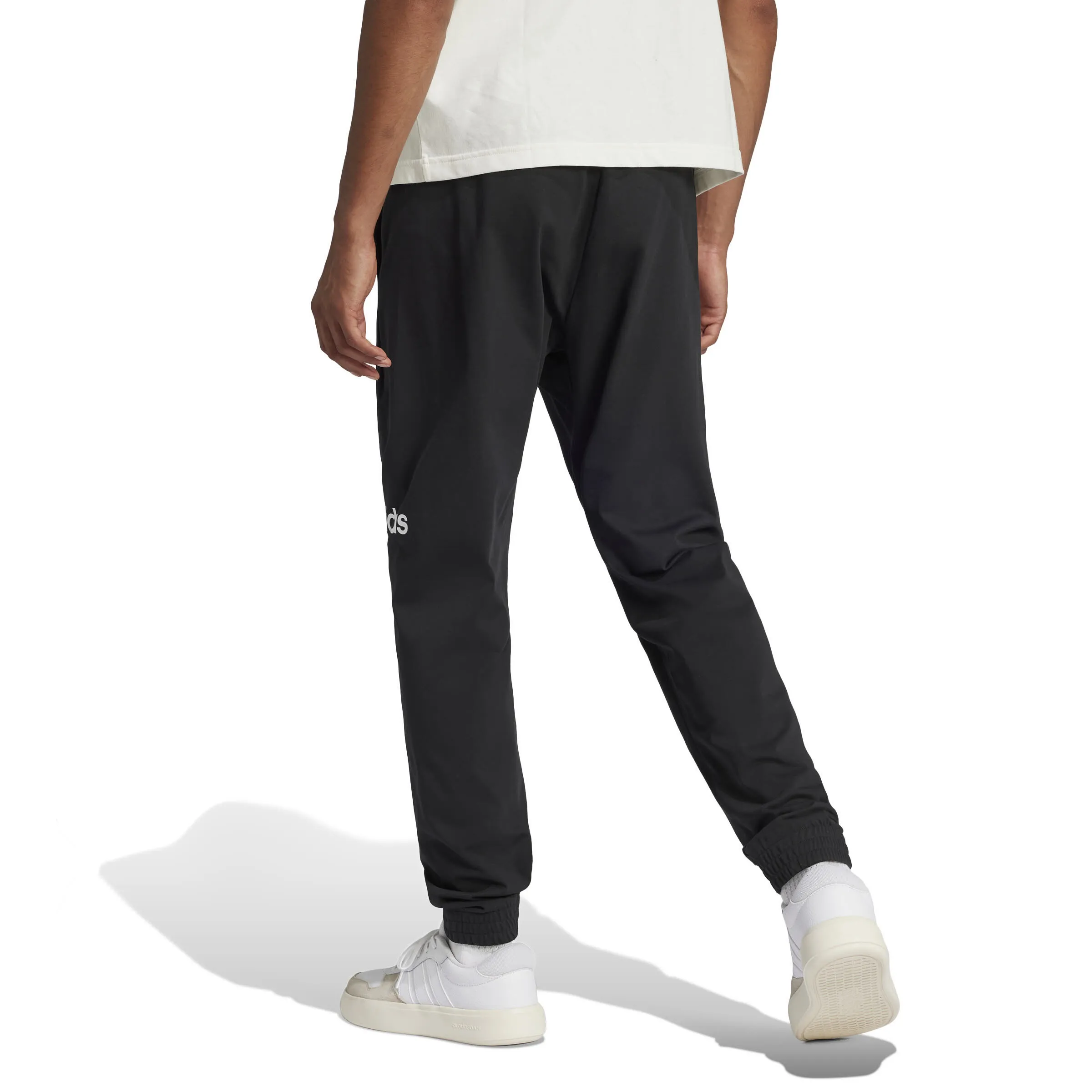 adidas Essentials Linear Single Jersey Hose Jogginghose Herren schwarz