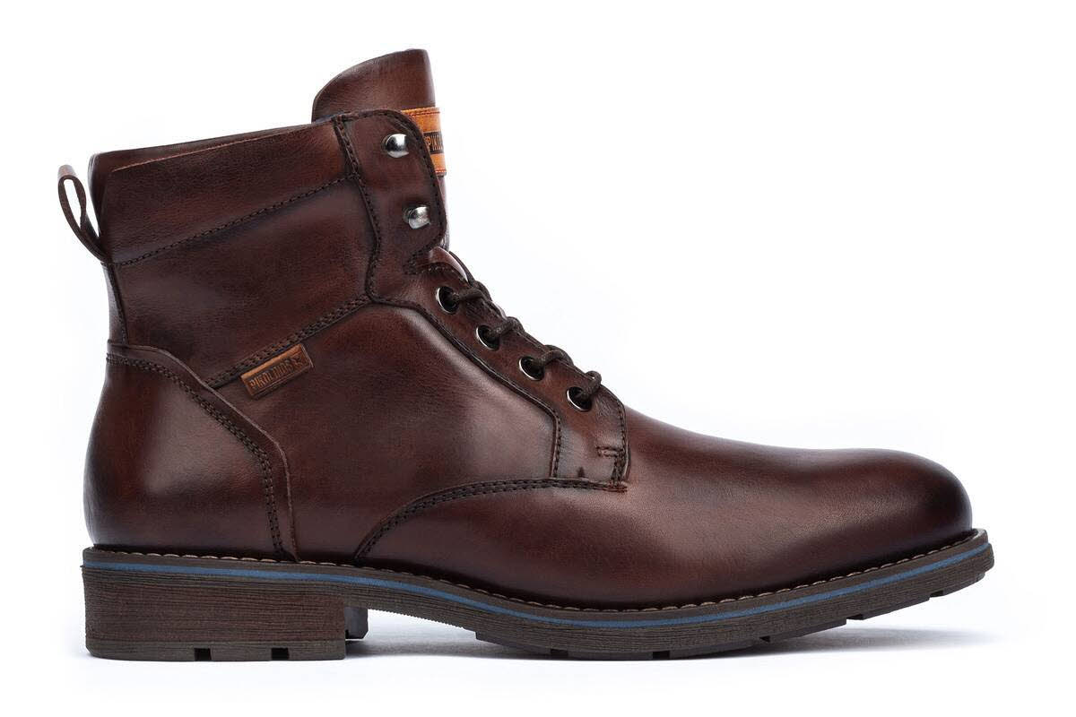 Pikolinos York Herren Siefelette Schnürrer gefüttert Leder Businessschuhe braun NEU