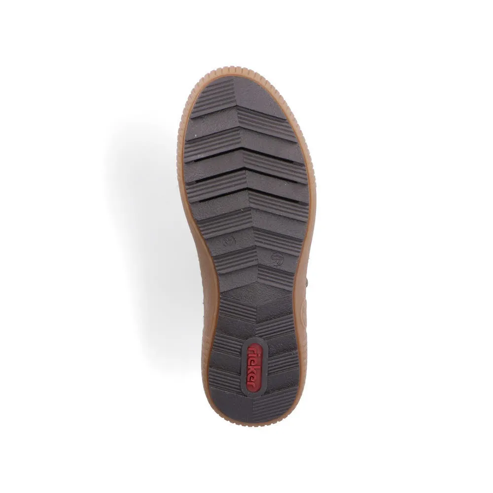 Rieker Damen Schnürstiefel Stiefeletten schwarz