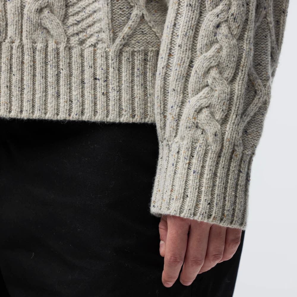 Fjällräven Övik Cable Knit Damen Strickpullover Wollsweater beige