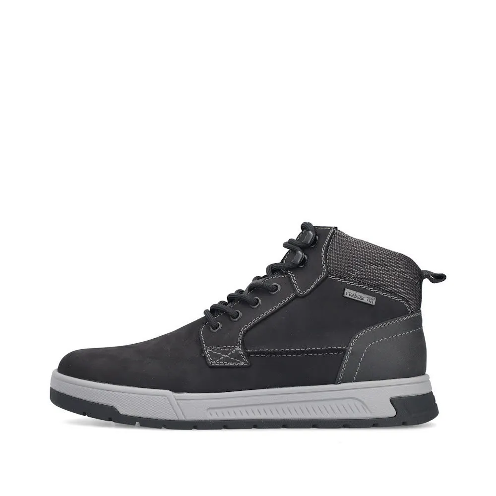 Rieker Schnürstiefel Herren Freizeitstiefel Stiefelette gefüttert schwarz