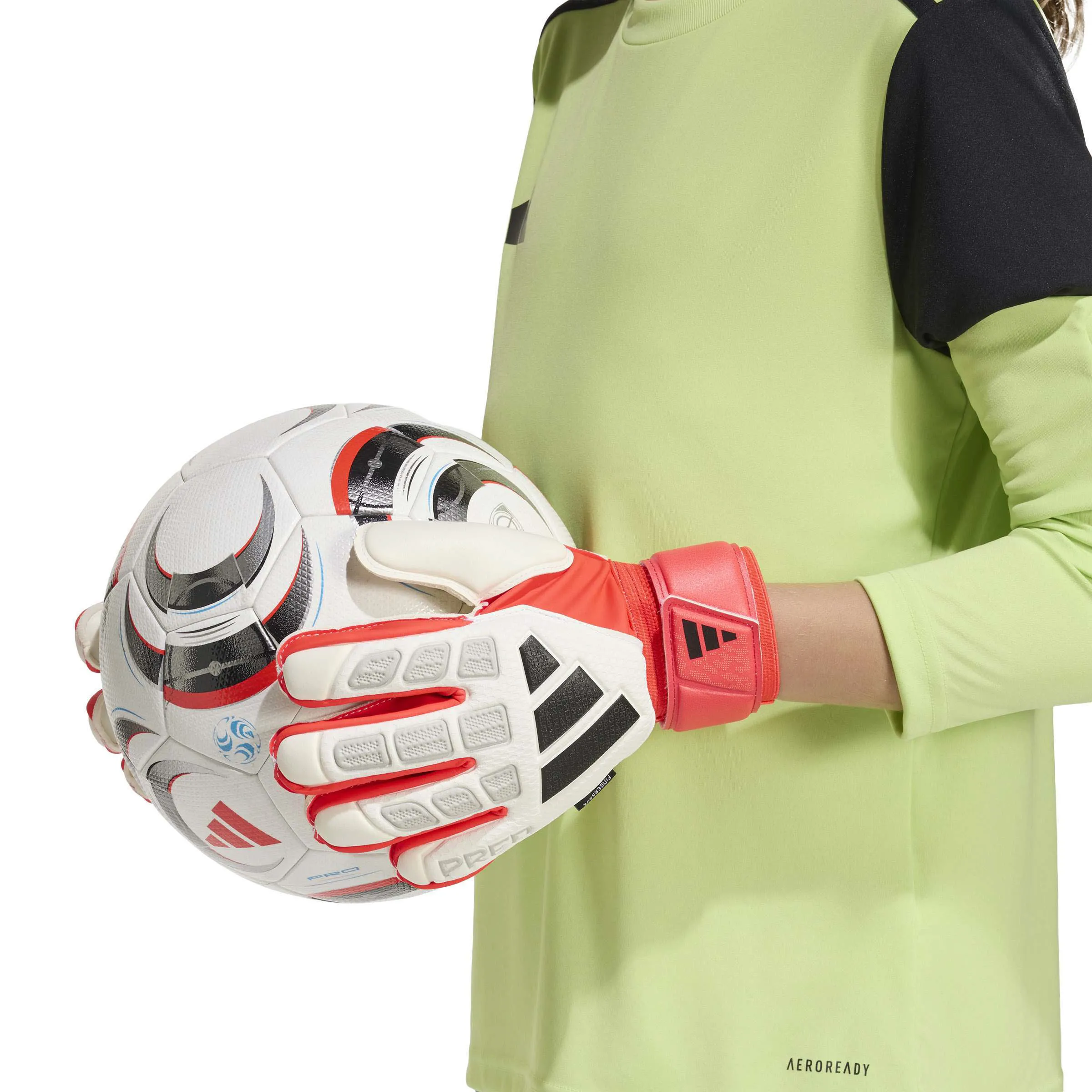 adidas PREDATOR TORWARTHANDSCHUH MATCH Jr. Kinder Torwarthandschuhe weiß/rot