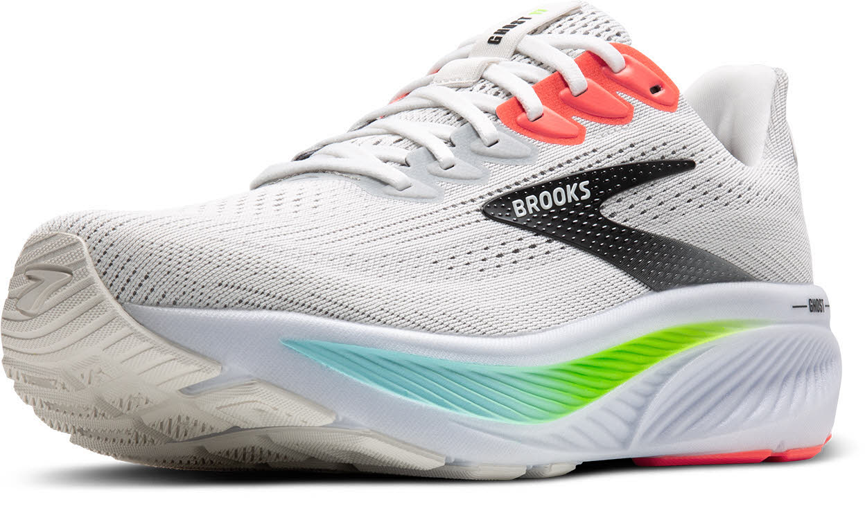 Brooks Ghost 17 Herren Laufschuhe Joggingschuhe white/pink clay/gecko