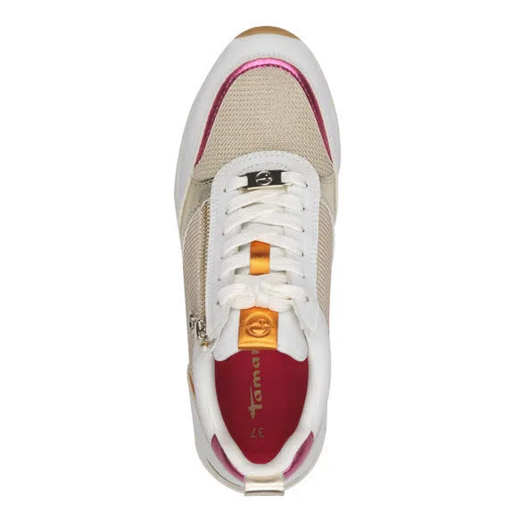 Tamaris Damen Sneaker gold weiß
