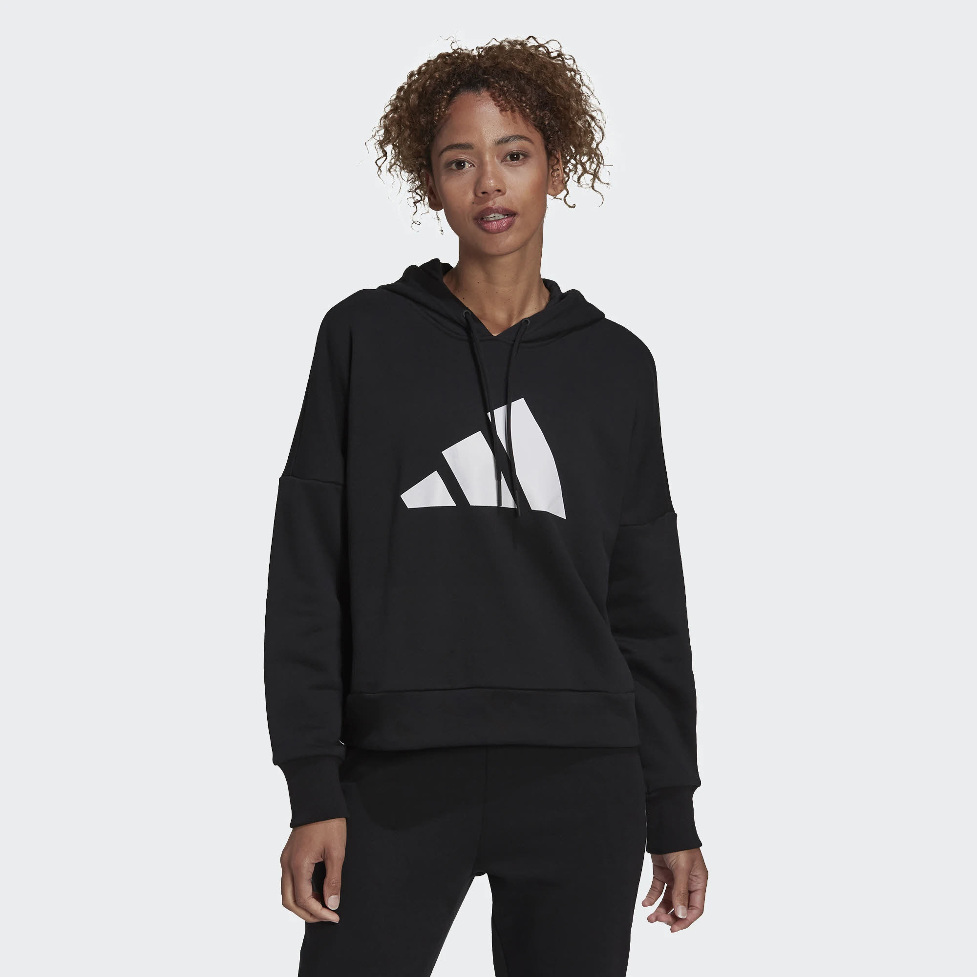 adidas W FI 3B Damen Hoodie Kapuze Langarm Sport Freizeit schwarz NEU